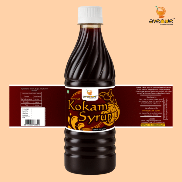 Avenue Kokam Syrup And Amla Syrup- Pack of 2 | 500 ml each |100% Natural Sharbat