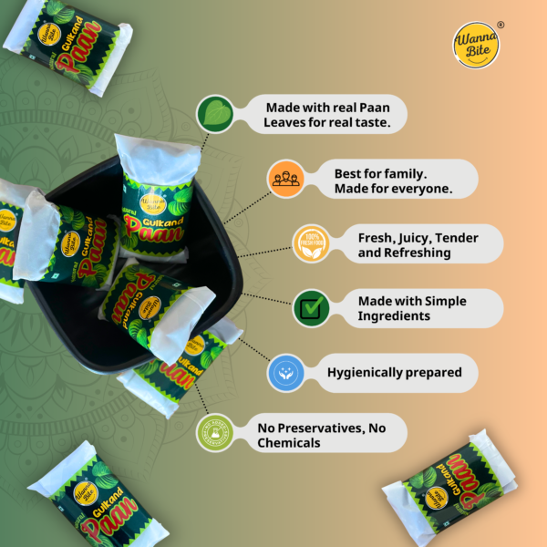 Natural Paan- Gulkand Paan | 36 pieces (10 Grams each) | Original Natural Gulkand Paan