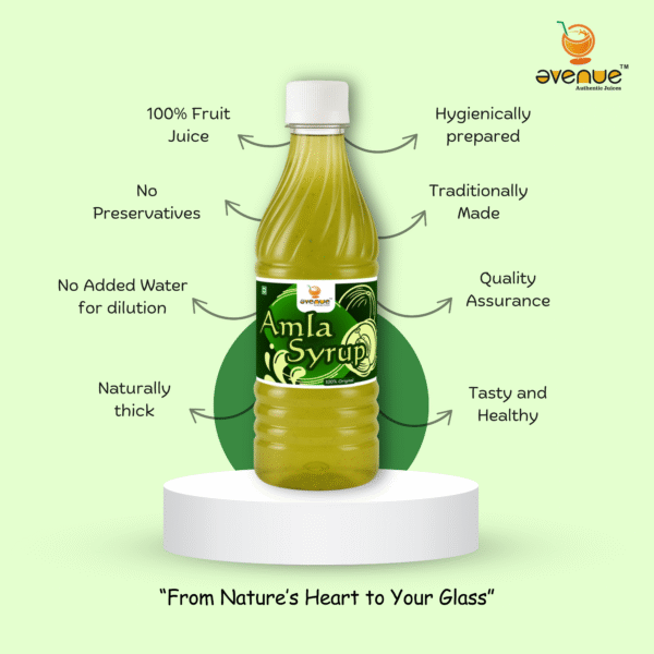 Avenue Amla Syrup- 100% Amla Fruit Syrup | Amla Sharbat 1 Litre