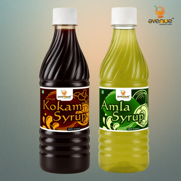 Avenue Kokam Syrup And Amla Syrup- Pack of 2 | 500 ml each |100% Natural Sharbat